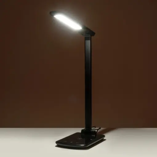GLOBOSTAR® ONO 76533 Μοντέρνο Επιτραπέζιο Φωτιστικό Γραφείου με Ασύρματη Φόρτιση 10W 2A LED 3.5W 350lm 90° DC 5V με USB-C IP20 Ρυθμιζόμενο Λευκό CCT με Αφή 2700K/4500K/6000K Dimmable - Sanan SMD Chip - Μαύρο - Μ18 x Π12 x Υ36cm - 2 Χρόνια Εγγύηση - Image 14