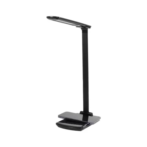 GLOBOSTAR® ONO 76533 Μοντέρνο Επιτραπέζιο Φωτιστικό Γραφείου με Ασύρματη Φόρτιση 10W 2A LED 3.5W 350lm 90° DC 5V με USB-C IP20 Ρυθμιζόμενο Λευκό CCT με Αφή 2700K/4500K/6000K Dimmable - Sanan SMD Chip - Μαύρο - Μ18 x Π12 x Υ36cm - 2 Χρόνια Εγγύηση - Image 6