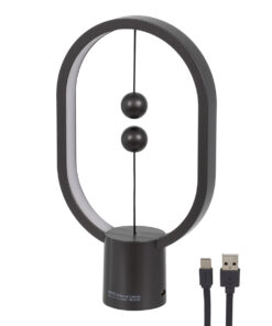 GloboStar® 76544 Επιτραπέζιο Φωτιστικό Πορτατίφ LED 15W 1500lm 360° DC 5V IP20 Θερμό Λευκό 2700K Μαύρο & Λευκό Πλαστικό - Μ14 x Π5.5 x Υ24.8cm - 2 Xρόνια Εγγύηση