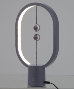 GloboStar® 76545 Επιτραπέζιο Φωτιστικό Πορτατίφ LED 15W 1500lm 360° DC 5V IP20 Θερμό Λευκό 2700K Γκρι & Λευκό Πλαστικό – Μ14 x Π5.5 x Υ24.8cm – 2 Xρόνια Εγγύηση