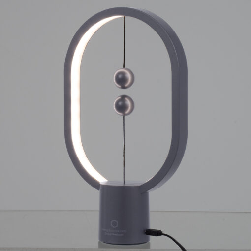 GloboStar® 76545 Επιτραπέζιο Φωτιστικό Πορτατίφ LED 15W 1500lm 360° DC 5V IP20 Θερμό Λευκό 2700K Γκρι & Λευκό Πλαστικό – Μ14 x Π5.5 x Υ24.8cm – 2 Xρόνια Εγγύηση