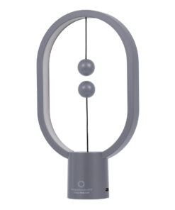GloboStar® 76545 Επιτραπέζιο Φωτιστικό Πορτατίφ LED 15W 1500lm 360° DC 5V IP20 Θερμό Λευκό 2700K Γκρι & Λευκό Πλαστικό – Μ14 x Π5.5 x Υ24.8cm – 2 Xρόνια Εγγύηση