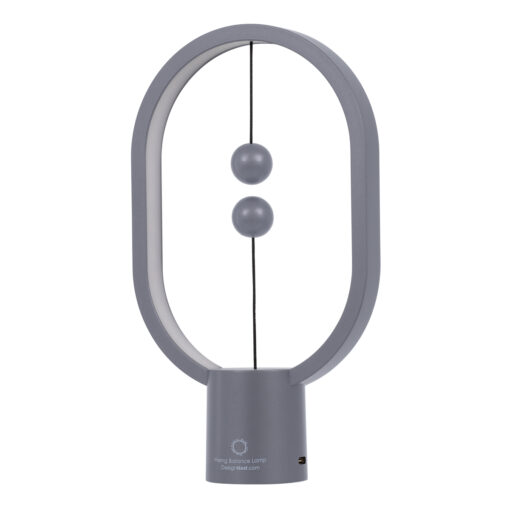 GloboStar® 76545 Επιτραπέζιο Φωτιστικό Πορτατίφ LED 15W 1500lm 360° DC 5V IP20 Θερμό Λευκό 2700K Γκρι & Λευκό Πλαστικό – Μ14 x Π5.5 x Υ24.8cm – 2 Xρόνια Εγγύηση