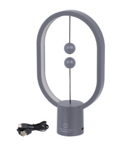 GloboStar® 76545 Επιτραπέζιο Φωτιστικό Πορτατίφ LED 15W 1500lm 360° DC 5V IP20 Θερμό Λευκό 2700K Γκρι & Λευκό Πλαστικό – Μ14 x Π5.5 x Υ24.8cm – 2 Xρόνια Εγγύηση