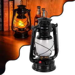 GLOBOSTAR® FIREWATCH 76546 Διακοσμητικό Φαναράκι LED 10W 500lm 360° Επαναφορτιζόμενο DC 5V με Μπαταρίες 2x18650 IP20 Ultra Θερμό Λευκό 1800K - Μ15 x Π11.5 x Υ23.5cm - 2 Χρόνια Εγγύηση