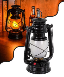 GLOBOSTAR® FIREWATCH 76546 Διακοσμητικό Φαναράκι LED 10W 500lm 360° Επαναφορτιζόμενο DC 5V με Μπαταρίες 2x18650 IP20 Ultra Θερμό Λευκό 1800K - Μ15 x Π11.5 x Υ23.5cm - 2 Χρόνια Εγγύηση