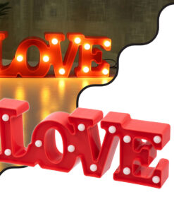 GLOBOSTAR® LOVE BOMBING 76548 Μοντέρνο Επιτραπέζιο Φωτιστικό Πορτατίφ LED 2W 120lm 180° DC 3V με Μπαταρίες 2xAAA IP20 Θερμό Λευκό 2700K - Κόκκινο - Μ30 x Π10.7 x Υ4cm - 2 Χρόνια Εγγύηση