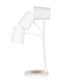Alternative view of GLOBOSTAR® LUCORA 76555 Μοντέρνο Επιτραπέζιο Φωτιστικό Γραφείου με Ασύρματη Φόρτιση 10W 2A & 4W Bluetooth Ηχείο LED 3W 300lm 120° DC 5V με USB-C IP20 Ρυθμιζόμενο Λευκό CCT με Αφή 2700K/4500K/6000K Dimmable - Sanan SMD Chip - Λευκό - Μ12 x Π12 x Υ32cm - 2 Χρόνια Εγγύηση