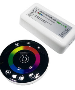 Ασύρματος LED RGB Controller με Μαύρο Στρογγυλό Χειριστήριο Αφής 2.4G RF 12v (192w) - 24v (384w) DC GloboStar 77445