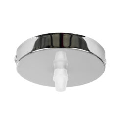 GloboStar® DIY 77502 Επιτοίχια Στρογγυλή Ροζέτα - Βάση για 1 Κρεμαστό Φωτιστικό - Φ10 x Υ2cm - Χρώμιο / Νίκελ - Μεταλλικό - 5 Χρόνια Εγγύηση