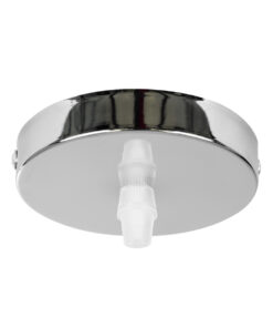 GloboStar® DIY 77502 Επιτοίχια Στρογγυλή Ροζέτα - Βάση για 1 Κρεμαστό Φωτιστικό - Φ10 x Υ2cm - Χρώμιο / Νίκελ - Μεταλλικό - 5 Χρόνια Εγγύηση