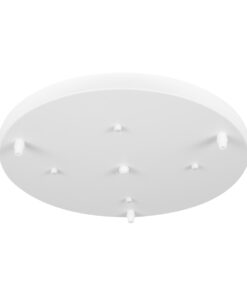 GloboStar® DIY 77540 Επιτοίχια Στρογγυλή Ροζέτα - Βάση για 3 Κρεμαστά Φωτιστικά - Φ40 x Υ3cm - Λευκό - Μεταλλικό - 5 Χρόνια Εγγύηση