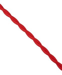 GloboStar® 77621 Πλεκτό Υφασμάτινο Καλώδιο 1m 2 x 0.75mm² Κόκκινο