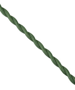 GloboStar® 77622 Πλεκτό Υφασμάτινο Καλώδιο 1m 2 x 0.75mm² Πράσινο - Χακί