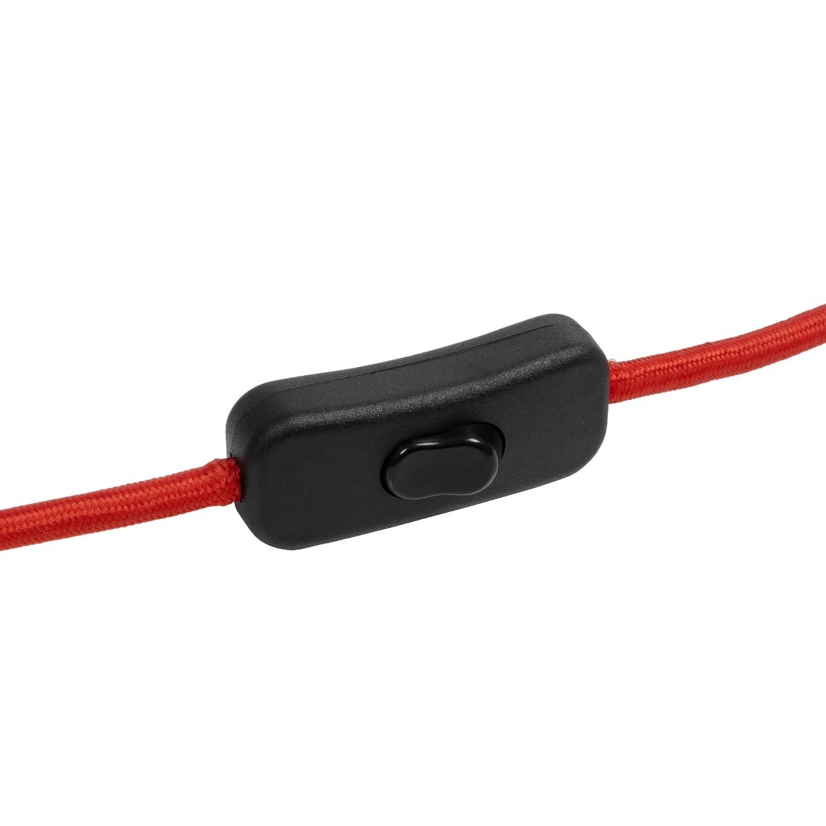 GLOBOSTAR® WHIP 77666 Μοντέρνο DIY Φωτιστικό με Υφασμάτινο Καλώδιο, Ντουί 1 x E27, Διακόπτη On/Off & Πρίζα AC 220-240V IP20 - Κόκκινο & Μαύρο - Μ150 x Π4 x Υ4cm - Image 3