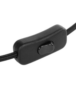GLOBOSTAR® WHIP 77669 Μοντέρνο DIY Υφασμάτινο Καλώδιο με Διακόπτη On/Off AC 220-240V IP20 – Μαύρο – Μ140 x Π2.7 x Υ1.9cm