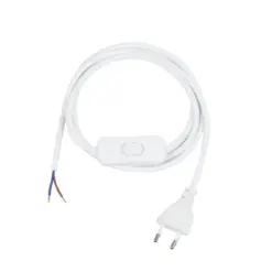 GLOBOSTAR® WHIP 77671 Μοντέρνο DIY Υφασμάτινο Καλώδιο με Διακόπτη On/Off AC 220-240V IP20 - Λευκό - Μ140 x Π2.7 x Υ1.9cm
