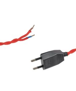 GLOBOSTAR® WHIP 77675 Μοντέρνο DIY Πλεκτό Καλώδιο με Διακόπτη On/Off AC 220-240V IP20 – Κόκκινο & Μαύρο – Μ140 x Π2.7 x Υ1.9cm