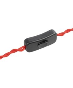 GLOBOSTAR® WHIP 77675 Μοντέρνο DIY Πλεκτό Καλώδιο με Διακόπτη On/Off AC 220-240V IP20 – Κόκκινο & Μαύρο – Μ140 x Π2.7 x Υ1.9cm
