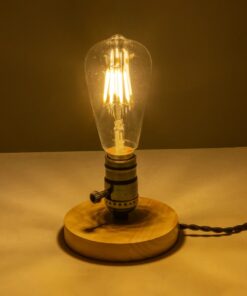 GLOBOSTAR® NOX 77700 Μοντέρνο Επιτραπέζιο Φωτιστικό Πορτατίφ με Ντουί 1 x E27 AC 220-240V IP20 – Μπεζ & Μαύρο – Μ12 x Π12 x Υ9cm