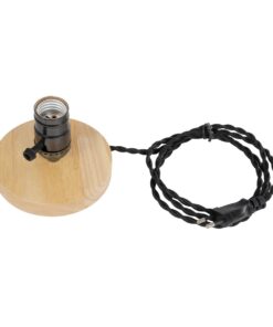 GLOBOSTAR® NOX 77700 Μοντέρνο Επιτραπέζιο Φωτιστικό Πορτατίφ με Ντουί 1 x E27 AC 220-240V IP20 – Μπεζ & Μαύρο – Μ12 x Π12 x Υ9cm
