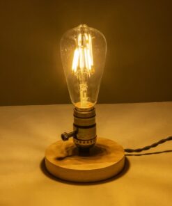 GLOBOSTAR® NOX 77701 Μοντέρνο Επιτραπέζιο Φωτιστικό Πορτατίφ με Ντουί 1 x E27 AC 220-240V IP20 – Μπεζ & Μπρούτζινο – Μ12 x Π12 x Υ9cm