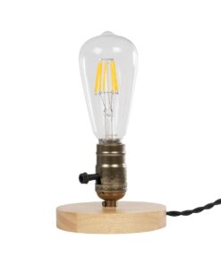 GLOBOSTAR® NOX 77701 Μοντέρνο Επιτραπέζιο Φωτιστικό Πορτατίφ με Ντουί 1 x E27 AC 220-240V IP20 – Μπεζ & Μπρούτζινο – Μ12 x Π12 x Υ9cm