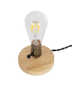 GLOBOSTAR® NOX 77701 Μοντέρνο Επιτραπέζιο Φωτιστικό Πορτατίφ με Ντουί 1 x E27 AC 220-240V IP20 – Μπεζ & Μπρούτζινο – Μ12 x Π12 x Υ9cm