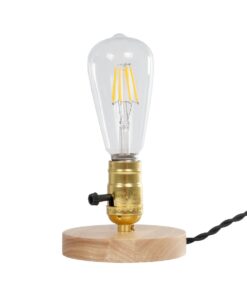 GLOBOSTAR® NOX 77702 Μοντέρνο Επιτραπέζιο Φωτιστικό Πορτατίφ με Ντουί 1 x E27 AC 220-240V IP20 – Μπεζ & Χρυσό – Μ12 x Π12 x Υ9cm