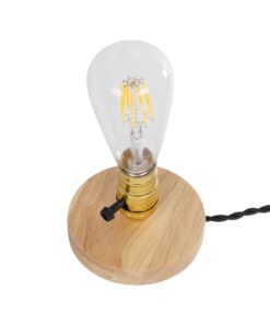 GLOBOSTAR® NOX 77702 Μοντέρνο Επιτραπέζιο Φωτιστικό Πορτατίφ με Ντουί 1 x E27 AC 220-240V IP20 – Μπεζ & Χρυσό – Μ12 x Π12 x Υ9cm