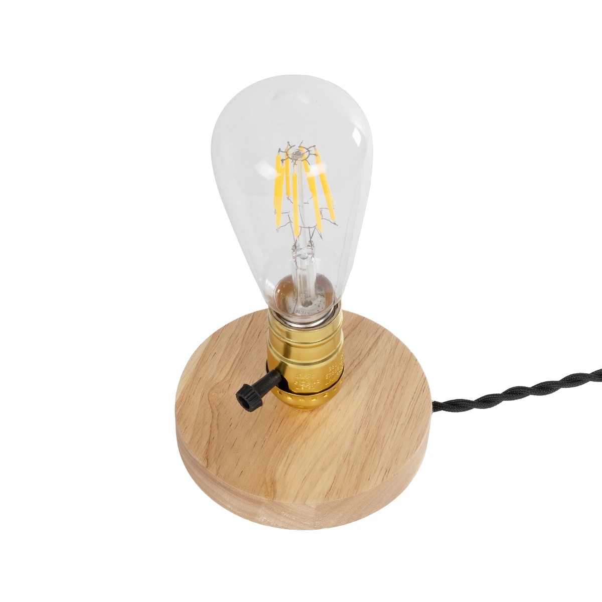 GLOBOSTAR® NOX 77702 Μοντέρνο Επιτραπέζιο Φωτιστικό Πορτατίφ με Ντουί 1 x E27 AC 220-240V IP20 – Μπεζ & Χρυσό – Μ12 x Π12 x Υ9cm