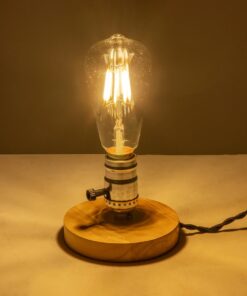 GLOBOSTAR® NOX 77703 Μοντέρνο Επιτραπέζιο Φωτιστικό Πορτατίφ με Ντουί 1 x E27 AC 220-240V IP20 – Μπεζ & Ασημί – Μ12 x Π12 x Υ9cm