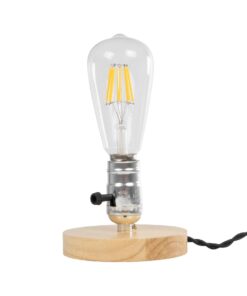 GLOBOSTAR® NOX 77703 Μοντέρνο Επιτραπέζιο Φωτιστικό Πορτατίφ με Ντουί 1 x E27 AC 220-240V IP20 – Μπεζ & Ασημί – Μ12 x Π12 x Υ9cm