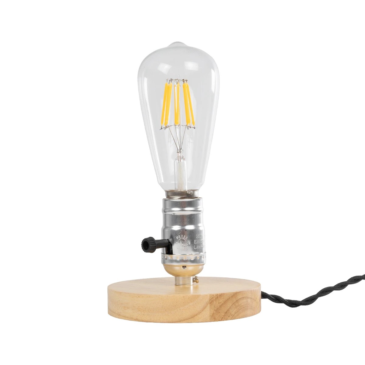 GLOBOSTAR® NOX 77703 Μοντέρνο Επιτραπέζιο Φωτιστικό Πορτατίφ με Ντουί 1 x E27 AC 220-240V IP20 – Μπεζ & Ασημί – Μ12 x Π12 x Υ9cm
