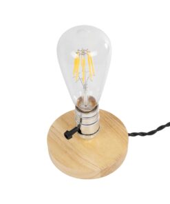 GLOBOSTAR® NOX 77703 Μοντέρνο Επιτραπέζιο Φωτιστικό Πορτατίφ με Ντουί 1 x E27 AC 220-240V IP20 – Μπεζ & Ασημί – Μ12 x Π12 x Υ9cm