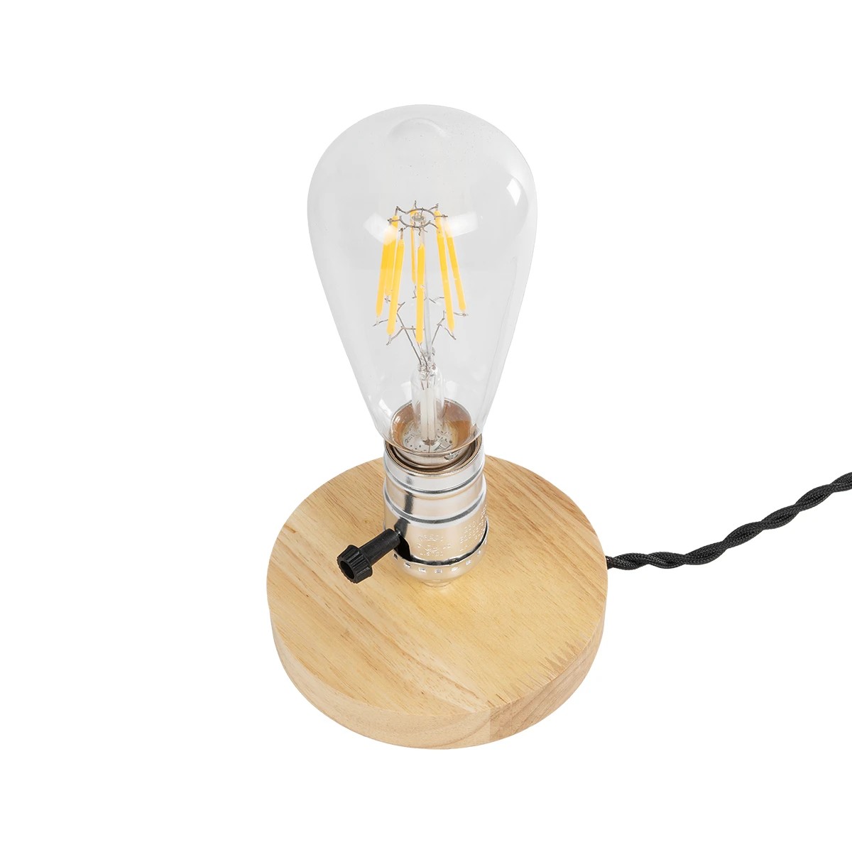 GLOBOSTAR® NOX 77703 Μοντέρνο Επιτραπέζιο Φωτιστικό Πορτατίφ με Ντουί 1 x E27 AC 220-240V IP20 – Μπεζ & Ασημί – Μ12 x Π12 x Υ9cm