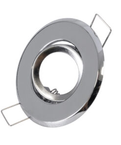 GLOBOSTAR® ORO 77803 Χωνευτή Κινούμενη Βάση για Σποτ MR11 για Ντουί GU10/GU5.3 IP20 - Νίκελ Βούρτσας - Μ7 x Π7 x Υ2.1cm / Q5.5cm