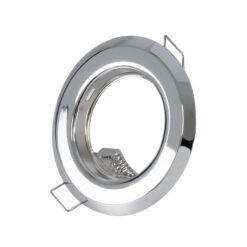 GLOBOSTAR® RAFY 77810 Χωνευτή Βάση για Σποτ MR16 με Ντουί GU10/GU5.3 IP20 - Νίκελ Χρώμιο - Μ8.3 x Π8.3 x Υ3.1cm / Q6cm