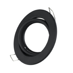 GLOBOSTAR® ORO 77815 Χωνευτή Κινούμενη Βάση για Σποτ MR16 με Ντουί GU10/GU5.3 IP20 - Μαύρο Ματ - Μ9.2 x Π9.2 x Υ2.8cm / Q7.6cm