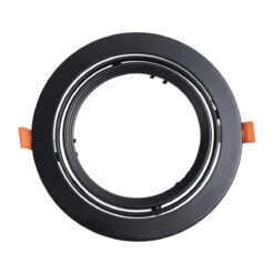 GLOBOSTAR® VITA 77851 Χωνευτή Κινούμενη Βάση για Σποτ AR111 για Ντουί GU10/GU5.3 IP20 - Μαύρο Ματ - Μ18 x Π18 x Υ4.5cm / Q16.5cm
