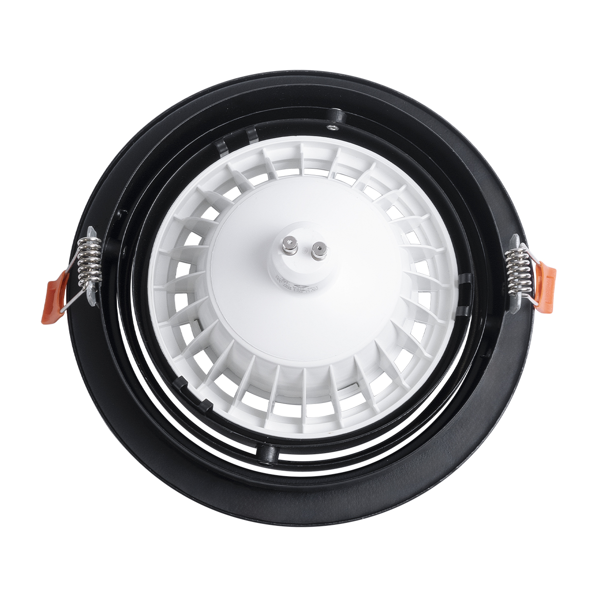 GLOBOSTAR® VITA 77851 Χωνευτή Κινούμενη Βάση για Σποτ AR111 για Ντουί GU10/GU5.3 IP20 - Μαύρο Ματ - Μ18 x Π18 x Υ4.5cm / Q16.5cm - Image 5