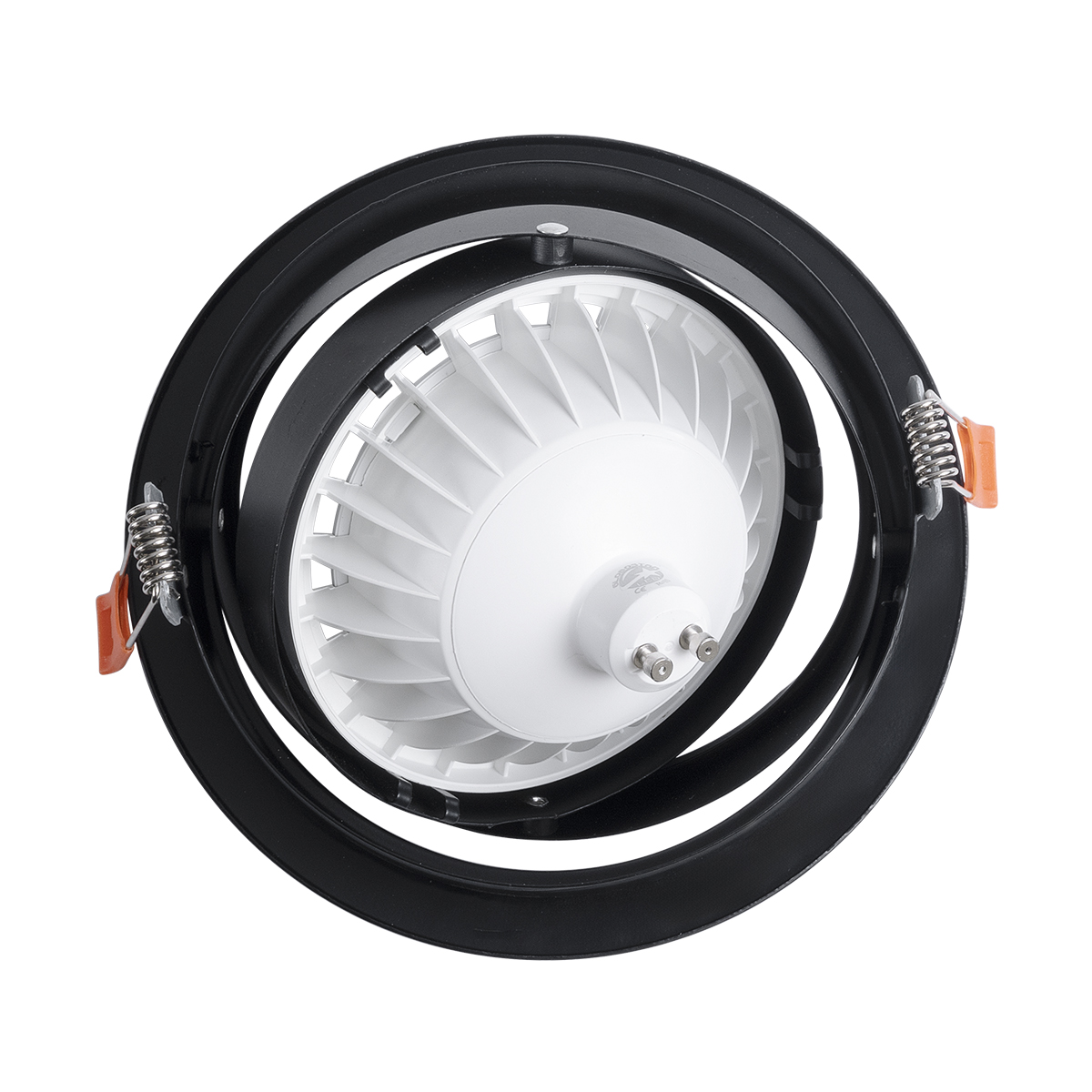 GLOBOSTAR® VITA 77851 Χωνευτή Κινούμενη Βάση για Σποτ AR111 για Ντουί GU10/GU5.3 IP20 - Μαύρο Ματ - Μ18 x Π18 x Υ4.5cm / Q16.5cm - Image 7