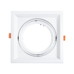 GLOBOSTAR® VITA 77852 Χωνευτή Κινούμενη Βάση για Σποτ AR111 για Ντουί GU10/GU5.3 IP20 - Λευκό - Μ18 x Π18 x Υ4.5cm / Q17.5 x 17.5cm