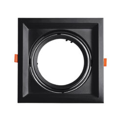 GLOBOSTAR® VITA 77853 Χωνευτή Κινούμενη Βάση για Σποτ AR111 για Ντουί GU10/GU5.3 IP20 - Μαύρο Ματ - Μ18 x Π18 x Υ4.5cm / Q17.5 x 17.5cm