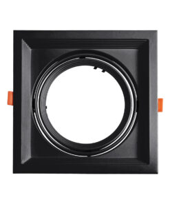 GLOBOSTAR® VITA 77853 Χωνευτή Κινούμενη Βάση για Σποτ AR111 για Ντουί GU10/GU5.3 IP20 - Μαύρο Ματ - Μ18 x Π18 x Υ4.5cm / Q17.5 x 17.5cm