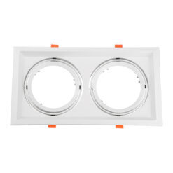 GLOBOSTAR® VITA 77854 Χωνευτή Κινούμενη Βάση για 2 x Σποτ AR111 για Ντουί GU10/GU5.3 IP20 - Λευκό - Μ33.5 x Π18 x Υ5.5cm / Q32.5 x 17cm