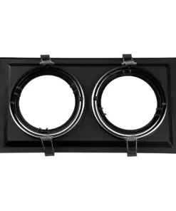 Alternative view of GLOBOSTAR® VITA 77855 Χωνευτή Κινούμενη Βάση για 2 x Σποτ AR111 για Ντουί GU10/GU5.3 IP20 - Μαύρο Ματ - Μ33.5 x Π18 x Υ5.5cm / Q32.5 x 17cm