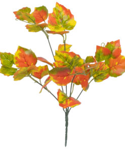 GloboStar® VIRGINIA CREEPER 78216 Τεχνητό Φυτό Παρθενόκισσος - Μπουκέτο Διακοσμητικών Φυτών - Κλαδιών με Φύλλωμα Πορτοκαλί - Κόκκινο - Πράσινο - Κίτρινο Υ35cm