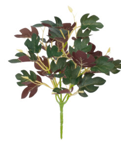 GloboStar® BELLYACHE BUSH 78219 Τεχνητό Φυτό Γιατρόφα - Μπουκέτο Διακοσμητικών Φυτών - Κλαδιών με Φύλλωμα Πράσινο - Κίτρινο - Κόκκινο Υ28cm