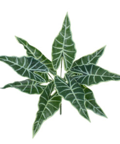 GloboStar® ALOCASIA 78225 Τεχνητό Φυτό Αλοκάσια - Μπουκέτο Διακοσμητικών Φυτών - Κλαδιών με Φύλλωμα Πράσινο Υ43cm